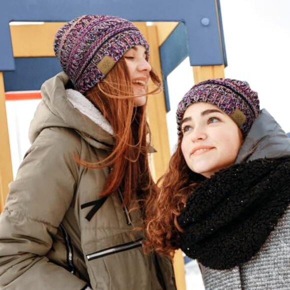 Chunky Cable Knit Beanie Winter Hat Soft Warm Slouchy Fit Chic Casual - Picture 7 of 8